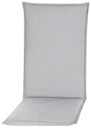 Pillows24 - Hochlehner Auflagen 2er Set 120x50x8 cm | Bequeme & Wetterfeste Gartenstuhlauflagen | Polster Sitzkissen für Klappsessel & Gartenmöbel | Extra Dicke Sitzauflagen | Made in EU | Grau