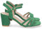 shoes&blues.es 72120-Sandalia de Tacon para Mujer, Comoda, con Palas Finas, Talon Abierto, y Cierre de Hebilla, Primavera Verano 2023. Talla 37 Verde