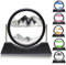 Liangding Sablier Decoratif 3D Cadre Sable Mouvant, Art de Sable Image Dynamique, Cadre Sablier en Verre Rond, Décoration de Bureau Maison, pour Enfants Adolescents Adultes Cadeaux (Gris, 7)