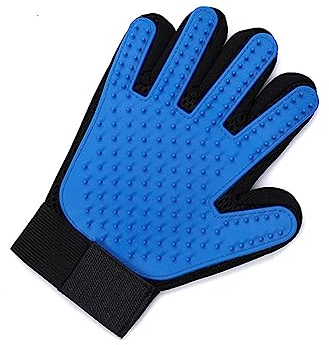 CUHZA Fellpflege Handschuh Katze, Haustier Handschuh Sanfte Fellpflegehandschuh Effizienter Massagehandschuh, Rechte Hand Katzenhandschuh Fellpflege für Kurzhaar und Langhaar Hellblau