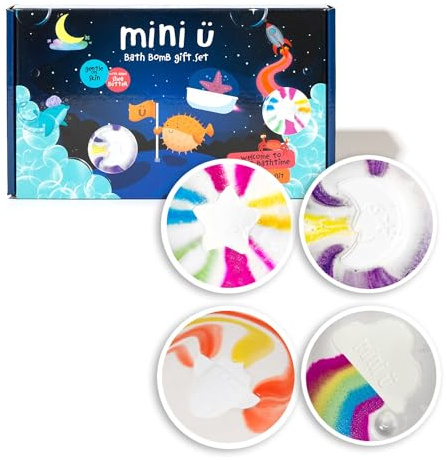 Mini U Badebomben Geschenkset - bunte sprudelnde Badfreude
