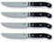 STONELINE Steakmesser Set 4-teilig, Ultrascharfe Klinge aus Rostfreiem Spezialklingenstahl, 3-fach genieteter Holzgriff, in edler Holzbox, inkl. Schleifstein, Messerset Steakbesteck Profi Steak Set