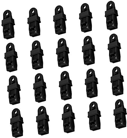 POPETPOP Lot de 20 Clips pour Bâche De Camping pour Attacher Une Corde Coupe-Vent pour Camping-Cars en Plein Air pour Auvent