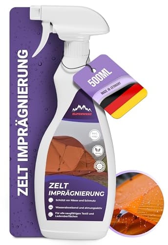 Alpenwert Spray impermeabilizzante per tenda e gazebo, prodotto in Germania, impregnante per tende, tende da sole, ombrellone UVM. (500 ml)