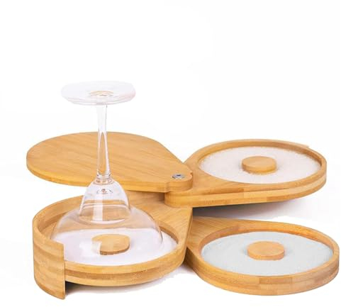 Fegtrtyoa 1 pieza de madera para salero de cóctel, kit de diámetro de cristal con tapa, barra de vidrio de color madera, placa de azúcar y sal
