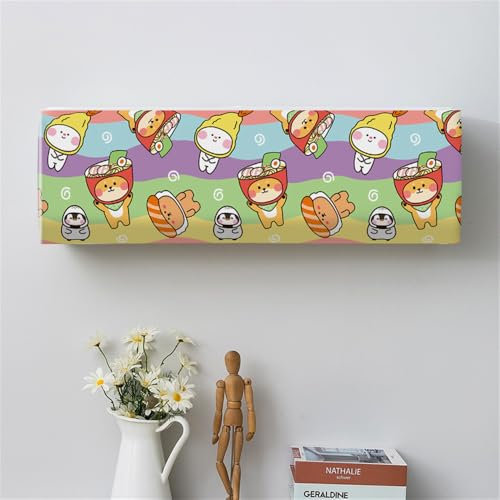 Hiseng Karikatur Klimaanlage Staubdicht Abdeckung, Indoor Wandklimaanlage Staubschutzhülle, All-Inclusive Elastisches Abdeckung Staubdicht Klimaanlage (Pinguine,80 * 20 * 27(1P)