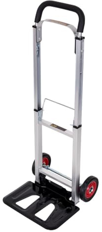 Tough Master Klappbare Sackkarre 90 kg Tragkraft Aluminium gerahmt mit Stahlplattform Klappwagen auf Rädern mit ausziehbarem Griff