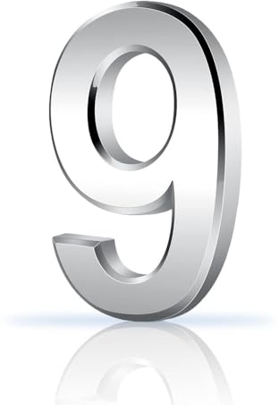 3D Mailbox Numbers，3 Inches 3D Door Numbers Waterproof， Street Number Stickers for House Mailbox Apartment Hotel Courtyard Cafe (Silver,9)