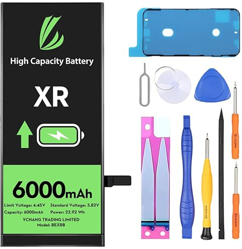 LL TRADER Batteria per iPhone XR, 6000mAh Batteria ai ad alta capacità con Strumenti di riparazione 2026