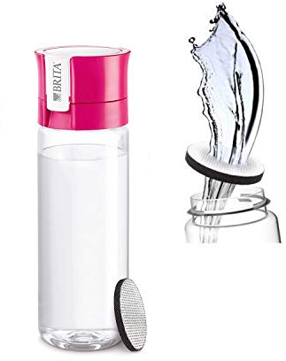 BRITA FILL & GO Water Bottle with Filter + 1 Extra Filter Disc - PINK [Japan Import]
