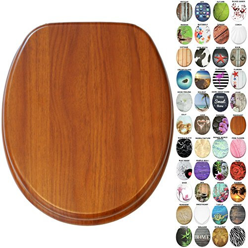 Sanilo Toilet Seat, Great Range of Colorful Toilet Seats, Stable Hinges, Easy to Mount (Mahogany)