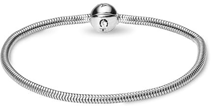 Christina London Charm Armband Damen | 20 cm | Silber Schlangenkette | Kompatibel mit Charms & Anhängern (separat erhältlich) | Elegantes Geschenk | Sicherer Runder Verschluss