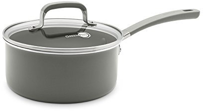 GreenPan CC001197-001 Melbourne 100% ToxinFree Healthy Ceramic Nonstick Metal Utensil/Induction/Dishwasher/OvenSafe Saucepan with Lid - 18cm - 2.1L - Black
