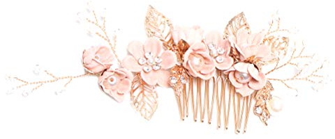 Hochzeit Haar Kamm Strass Clip Kopfschmuck Kristall Braut Haarschmuck (Pink)