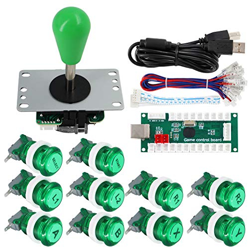 SJ@JX Arcade Game Controller DIY Kit Buttons with Logo Coin X Y Start Select 8 Way Joystick USB Encoder for PC MAME Raspberry Pi