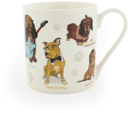 Ginger Fox Celebrity Dog Novelty Mug - Features 9 Celebrities Turned Into Dogs - Dishwasher & Microwave Safe