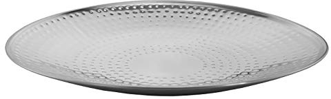 Möbelbörse Edelstahl Schale Hammerschlag Optik Obstschale Deko Kerzentablett Obstteller Handgearbeitet Rund Silber Ø37cm