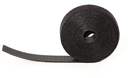 Hicab 3m Klettbandrolle doppelseitig (Flausch & Haken), schwarz. 16 mm breites Klettband, sehr weiches Flauschband, zuschneidbar.