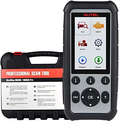 Autel Maxidiag MD806 OBD2 Scanner Automotive Scanner mit ABS, SRS, Getriebe, Motordiagnose und Öl-Reset, Epb, SAS, DPF Regen, BMS und Drosselklappen-Services