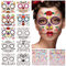 FRCOLOR 10 Stk Halloween Temporäre Gesicht Tattoos Zucker Schädel Make Up Tattoos Skelett Rote Rose Tattoo mit 2 Stk Strass Aufkleber für Frauen Männer Kinder Halloween Party Karneval Maskerade