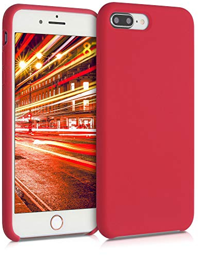 kwmobile Cover per Apple iPhone 7 Plus/iPhone 8 Plus Custodia - Back Case per Smartphone in Silicone TPU - Protezione Gommata - rosso classico