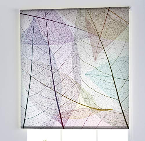Estoralis Flores y Plantas | Estor Enrollable Diseño Moderno | Translúcido Estampado Digital | Modelo F-3132 | 150 x 180 cm (Ancho/Alto) Tamaño Tela 147 x 175 cm | Estores para Ventanas y Puertas