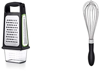 OXO Good Grips Box Grater with Removable Zester & Good Grips 28 cm Balloon Whisk