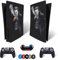 MaD Vision® Extra-Haltbares Skin-Set aus Vinyl für PS5 Disc + 5 Paar Aiming Rings | Kratzfestes Aufkleber-Set für Playstation 5 + 2 Controllers – für Joker Design