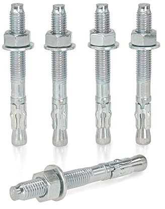 KM TRADE Bolzenanker - Schwerlastanker aus verzinktem Stahl mit ETA Zulassung, Option 7 - M12 x 110 mm, fixierbare Dicke: 28 mm - 10 Stück