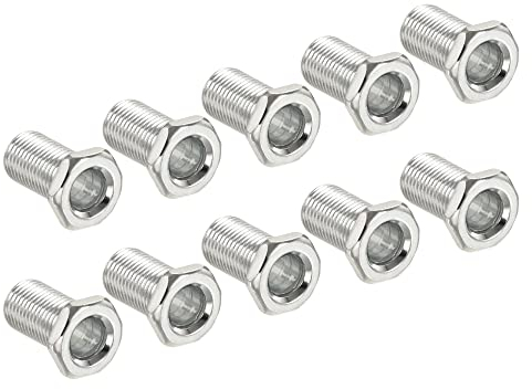 sourcing map 15 Stück Lampenstange 20mm Lang M10 Gewinderohr Sechskant Senkkopf Flachkopf für Kronleuchter Galvanisierte Eisen