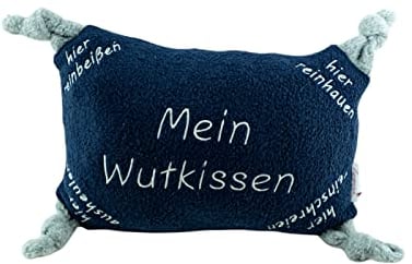 Mein Wutkissen für Kinder und Erwachsene zum anschreien, reinbeißen, ausheulen und reinhauen (Dunkelblau - Hellgrau)