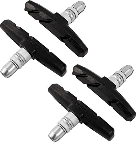 Fanshiontide 2 Paar V-Brake-Bremsbeläge mit Muttern und Dicken, Bremsschuhe für Rennrad, Fahrrad, Bremsschuhe für Bremsschloss V 70 mm für Rennrad, Mountainbike (rot)