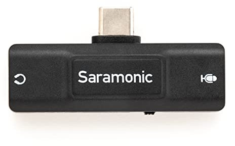 Saramonic SR-EA2U - Interfaz de audio USB-C con entrada de micrófono TRS o TRRS de 3,5 mm, salida de auriculares de 3,5 mm y silencio para dispositivos Android, computadoras, iOS y mucho más