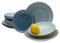CreaTable, 23845, Serie Reactive Aqua, 12-teiliges Geschirrset, Teller Set aus Steinzeug, spülmaschinen- und mikrowellengeeignet, Qualitätsproduktion