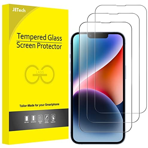 JETech Full Screen Schutzfolie für iPhone 16e 2025, iPhone 14 6,1 Zoll, 9H Panzer Schutz Glas Folie Displayschutz Hat Keinen Einfluss auf die Hülle, HD Klar, 3 Stück