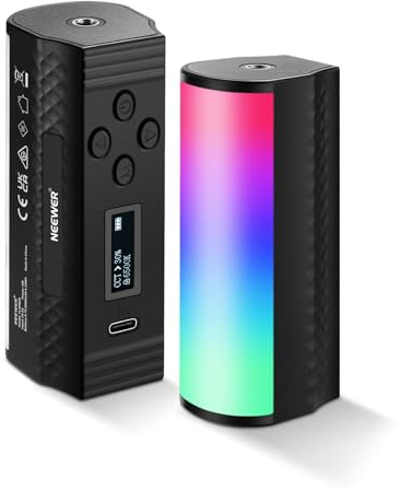 NEEWER Basic Magnetischer Handheld Leuchtstab, 360° Voll RGB Mini Video Lightstick mit 2500mAh Akku, 2500K–8500K dimmbare Kamera LED Stableuchte für Fotografie, TikTok, YouTube, Vlog, TL96RGB