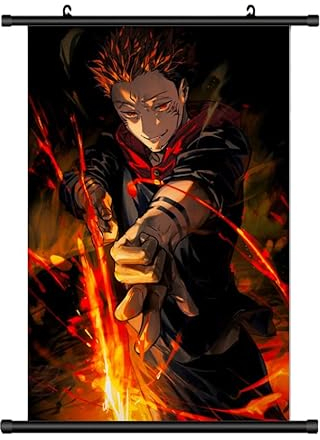 Großes 60x90CM Jujutsu Kaisen Kakemono Rollbild | Anime Manga Stoffposter Wallscroll Poster | Wanddeko Geschenk