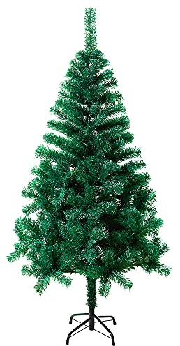 TRMLBE Albero di Natale Artificiale 150 cm Abete di Natale Artificiale Albero Decorativo con Supporto in Metallo Decorazione Natalizia Realistica - PVC Verde