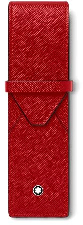 Montblanc Sartorial Etui für 2 Schreibgeräte aus Leder in der Farbe Rot, Maße: 16cm x 4,5cm x 1,8cm, 131204