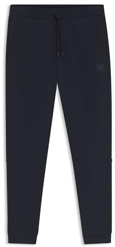 BOSS Mens Sestart Cotton-Terry Tracksuit Bottoms with Logo Patch