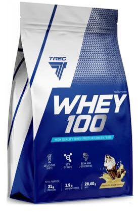 Trec Nutrition WHEY 100 - Vanilla - 900G - Premium Whey Protein Concentrate for Muscle Growth | Fast-Absorbing & Quality Protein Powder with BCAAs and Glutamine (900g, Double Chocolate)
