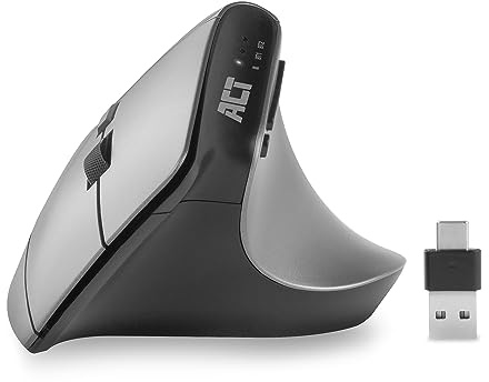 ACT Vertikale Maus, 2400 DPI, Bluetooth 5.0, bis zu 3 Geräten – AC5155 | Drahtlose IR-Fernbedienung, kompatibel mit TV, PS5, Xbox One, DVD-Bluray-Player