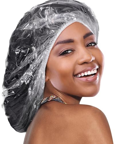 Dyrfolm 50 cuffie da doccia usa e getta, extra grandi, impermeabili, elastiche, spesse per bagno e spa