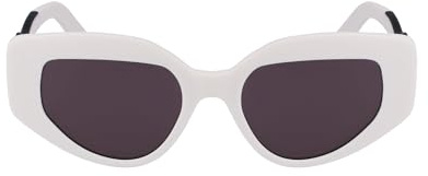 KARL LAGERFELD Women's Sunglasses KL6144S - Matte White with Solid Smoke Lens