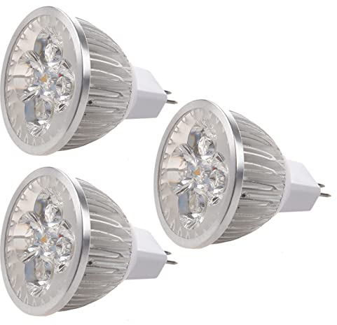 Koanhinn 3Stücke 4 x 1W GU5.3 MR16 12V Warmweiss LED-Licht Lampe Birne Scheinwerfer