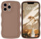 DOMAVER Case for iPhone 13 Pro with Cute Curly Wave 6.1 inch, TPU Silicone Slim Fit Shockproof Phone Cover for Girls Women Men, Full Body Protective iPhone 13 Pro Cover, Khaki