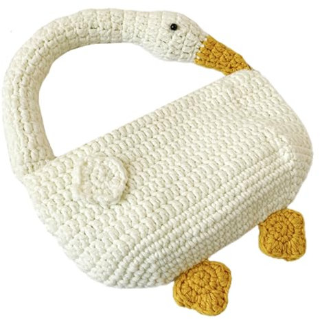 VALICLUD Schultertasche Geldbörsen Shopper-Tasche Gänsebeutel Handtaschen Umhängetasche gestrickte Handtasche gestrickte Tasche Mode Tragetasche lässige Tasche große Gans Fräulein Handhaken