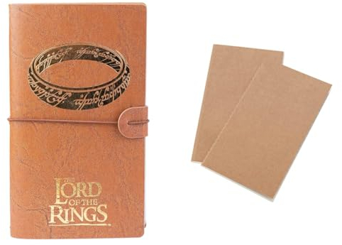 Grupo Erik Reisetagebuch zum Selberschreiben Der Herr der Ringe Bullet Journal Dotted Notizbuch + Ersatz Nachfüllpack Dotted Notebook 12x19,6 cm 40 Seiten liniert und 40 Seiten mit Punktraster