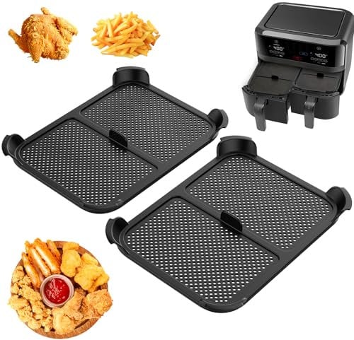 Pinyenr Pack of 2 Splash Guards for Ninja Foodi Max Dual Zone Hot Air Fryer AF400EU & AF451EU, Splash Guard Hot Air Fryer Accessories, Effective Reusable