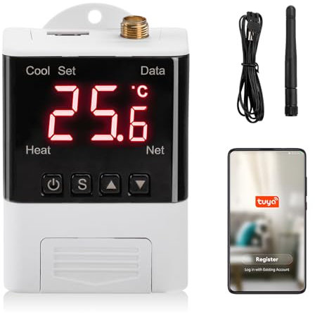 diymore Temperaturregler, AC110~230V Digitaler Temperaturregler -40℃~99℃ Heizung Kühlen, Temperature Controller mit Alarmfunktion für Gewächshaus, Reptilien, Heim